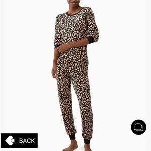 Kate spade leopard print velour jogger set size medium